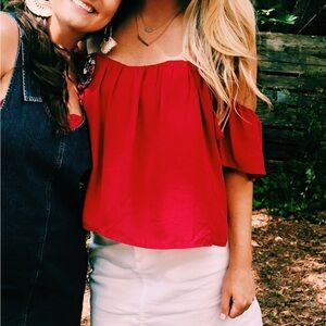 Boutique Red Off-Shoulder Women's Top